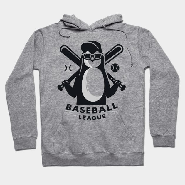 Penguin Baseball Tribute - Penguin Baseball League Hoodie by TributeDesigns